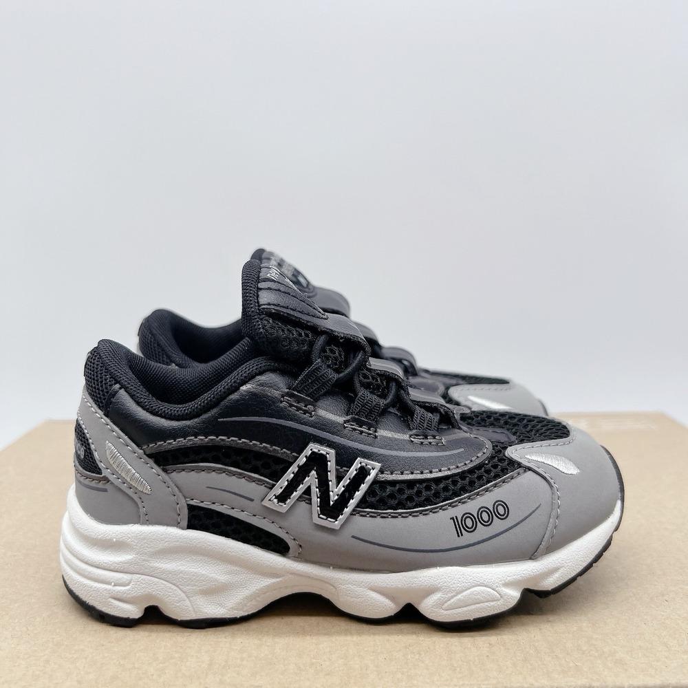 New Balance 1000 Bungee Lace Sneaker Black Gray Lace Up Size US 8.5
